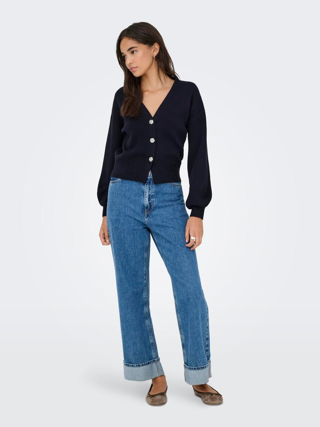 Onlibi Ls Fullneddle Cardigan Cc Knt Blå