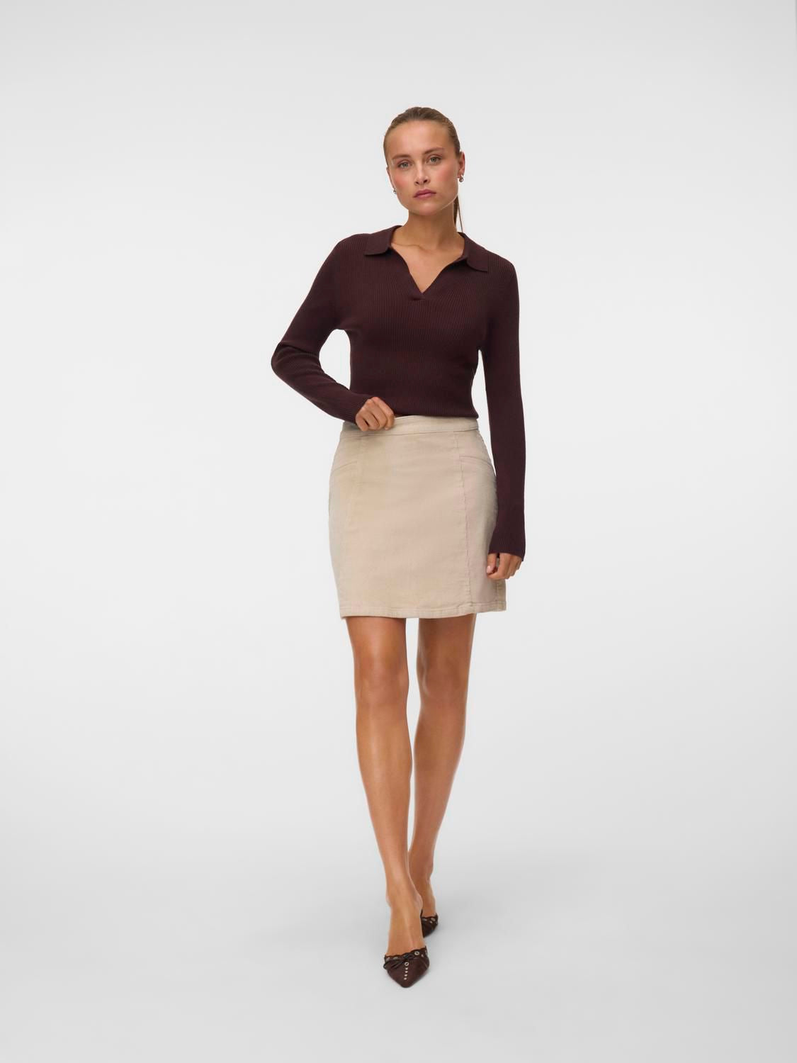 Vmkata Hr Corduroy Short Skirt Noos Grå