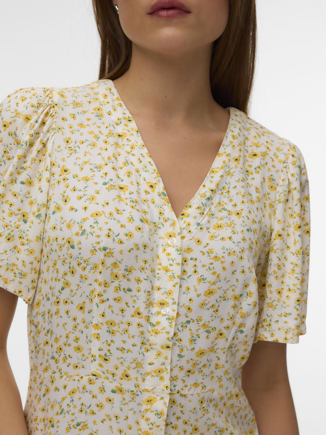 Vmalba Ss Calf Dress Wvn Noos Gul