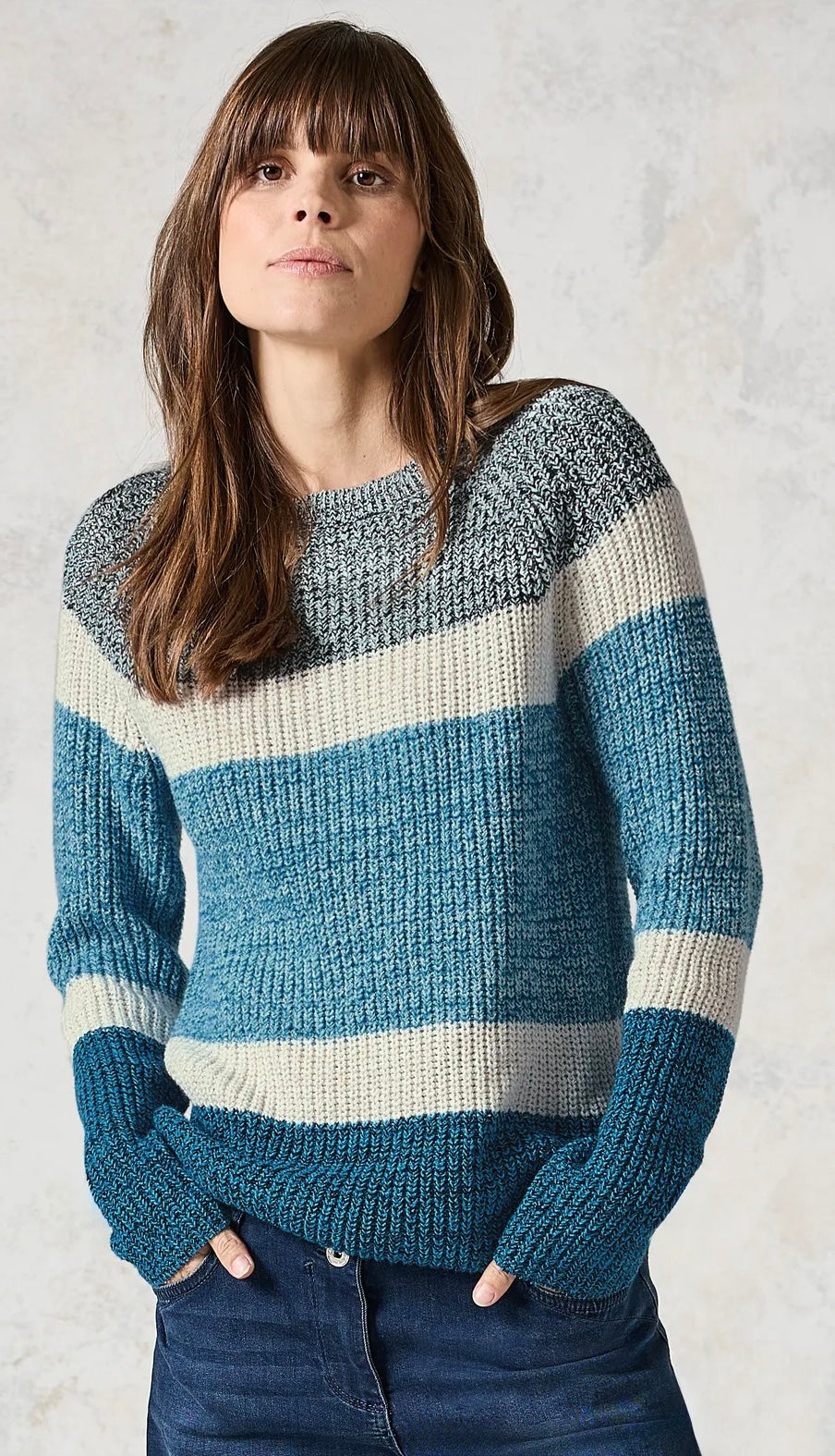 MOULINE STRIPE PULLOVER Turkis