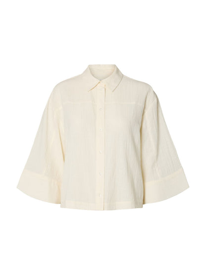 Slffinnie Relaxed 3/4 Sun Shirt B Hvit
