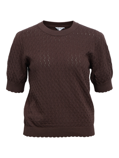 Objflauny S/s Re Knit Top 143 Brun