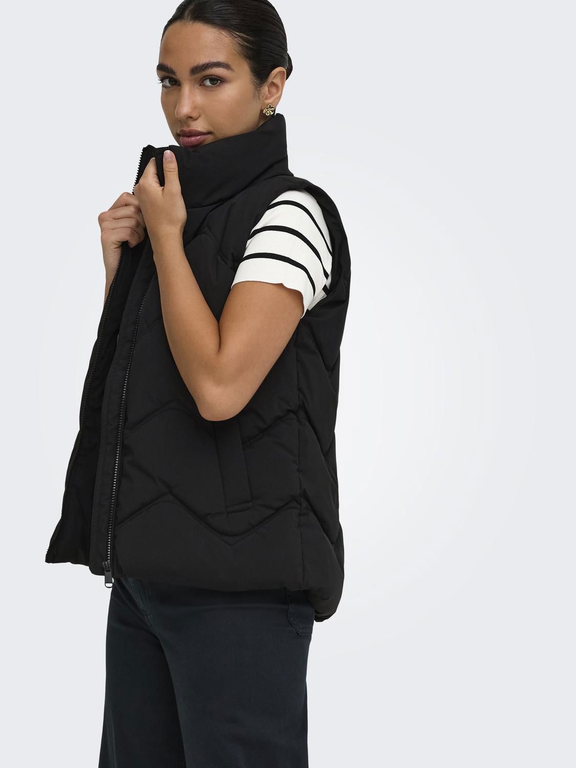 Jdypower Short Waistcoat Otw Hab Sort