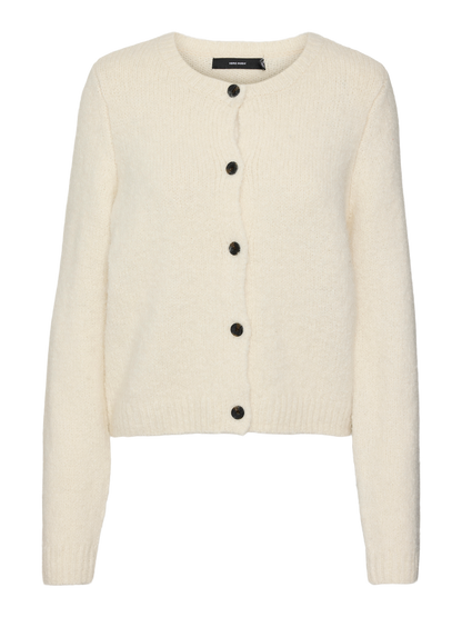 VMNOVAH LS O-NECK BUTTON CARDI GA NOOS Lysegrå