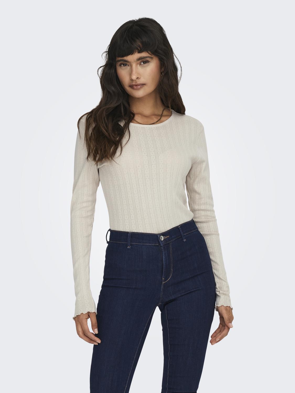 Onlcarlotta L/s Top Noos Jrs Beige