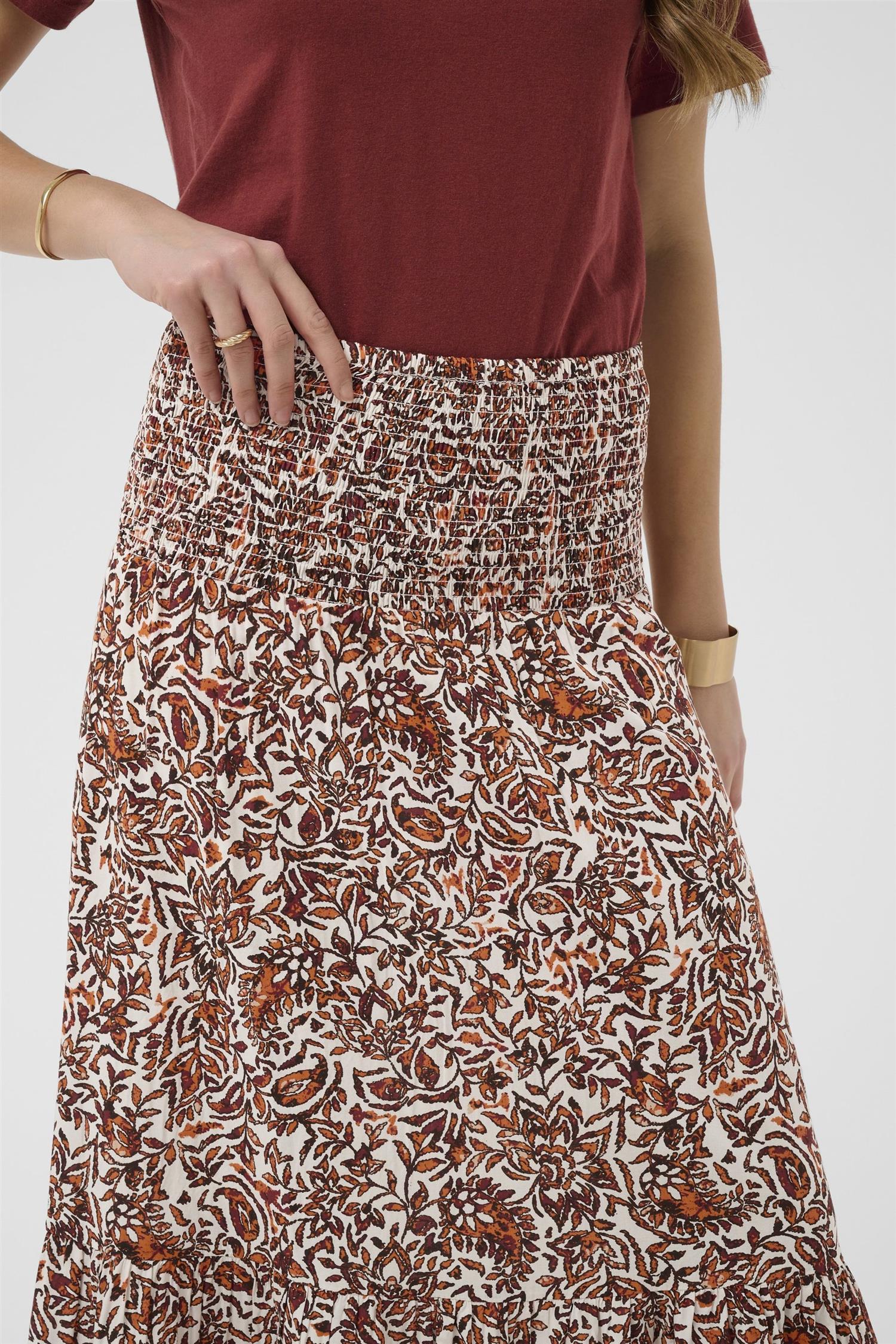 Crtiah Mid Calf Skirt Oransje