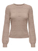 Onlkatia Ls Structure O-Neck Pull Cc Knt Beige