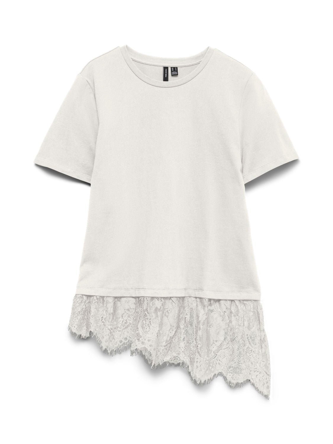 Vmbrit Ss O-Neck Lace T-Shirt Jrs Exp Hvit