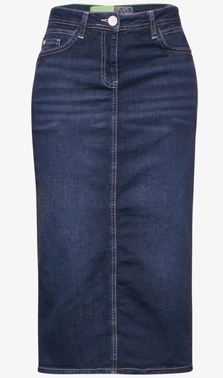 Denim skirt maxi dark Blå