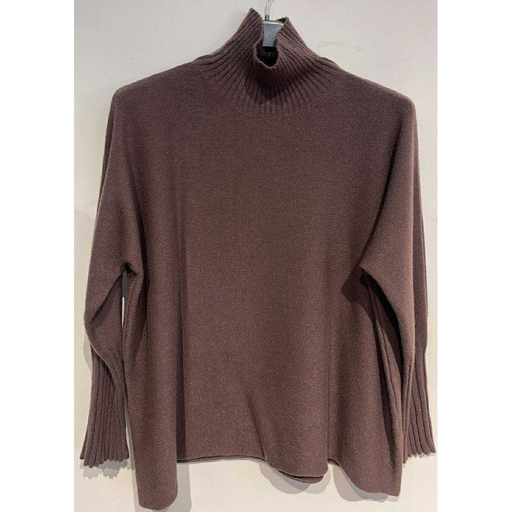 Highneck longsleeve Brun