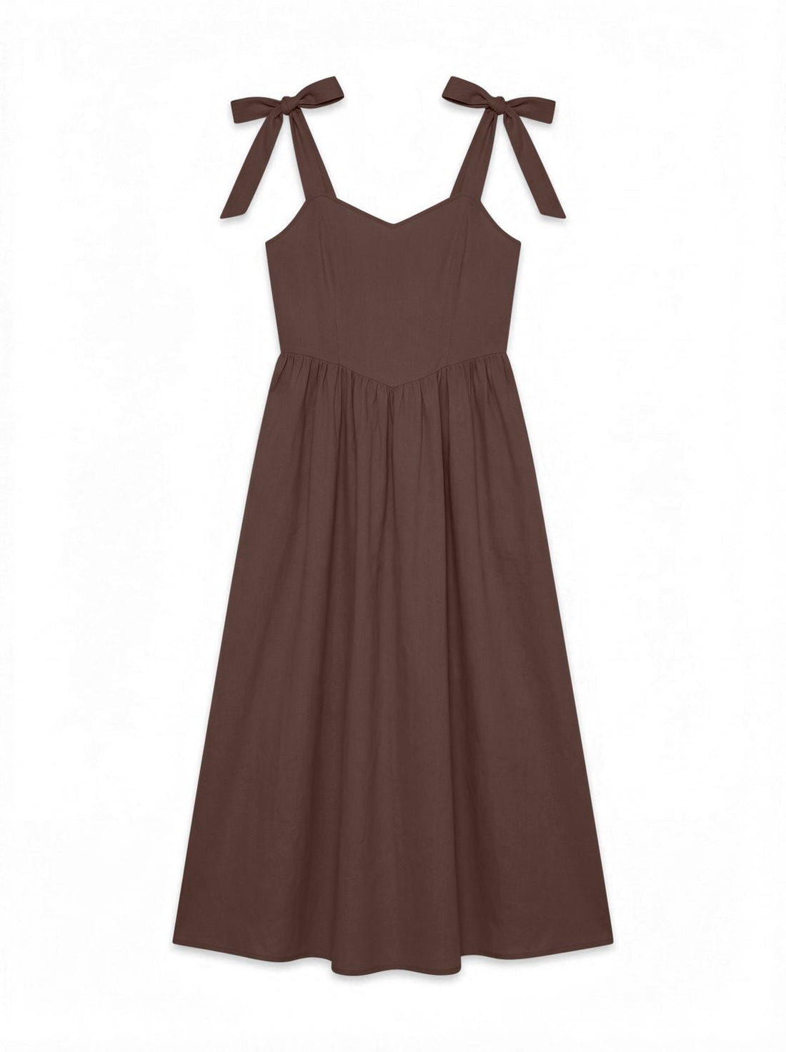 Vmjulia Sl V-Neck Ankle Dress Wvn Brun