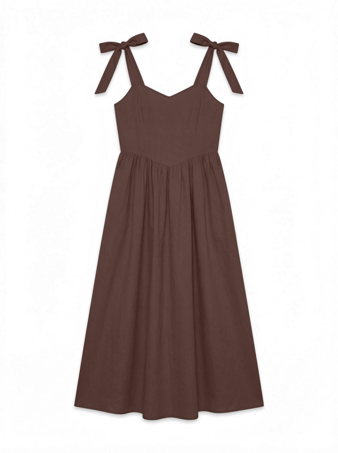 Vmjulia Sl V-Neck Ankle Dress Wvn Brun