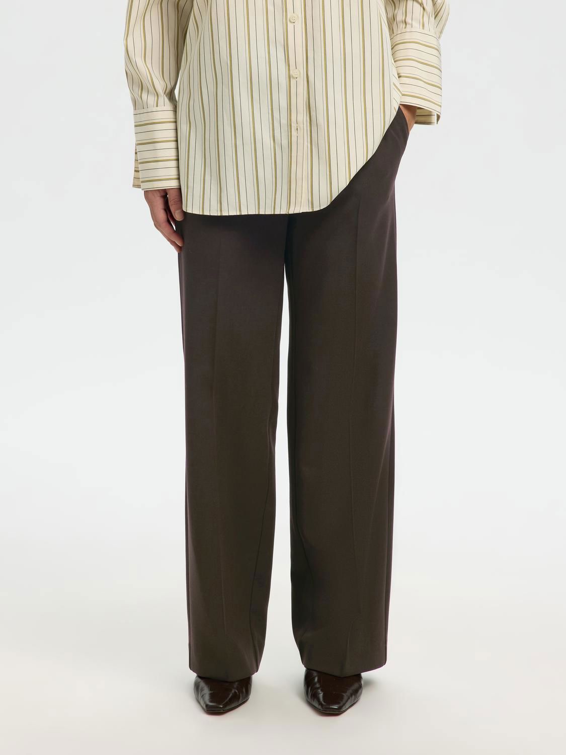 Slwrita Mw Wide Pant Mel Noos Brun
