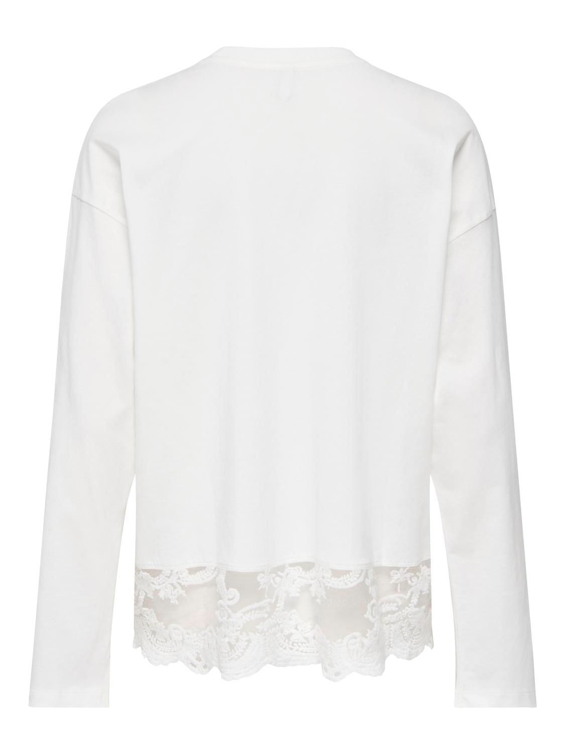 Onlvivvi L/s Lace Bottom Jrs Noos Hvit
