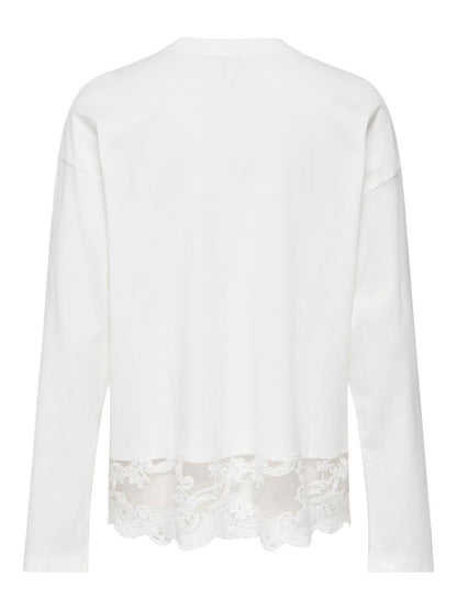 Onlvivvi L/s Lace Bottom Jrs Noos Hvit