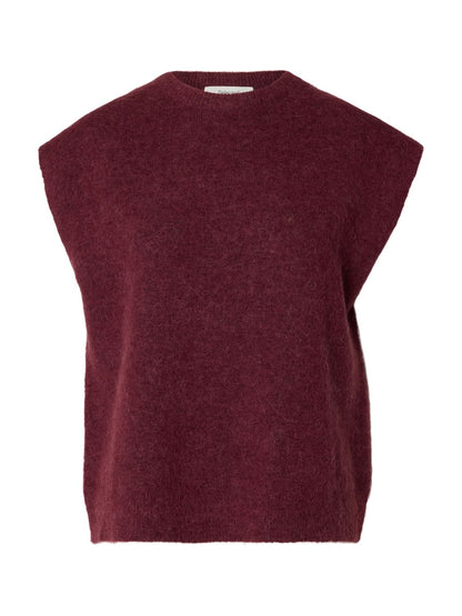 Slwlulu Sl Knit Vest Noos Burgunder