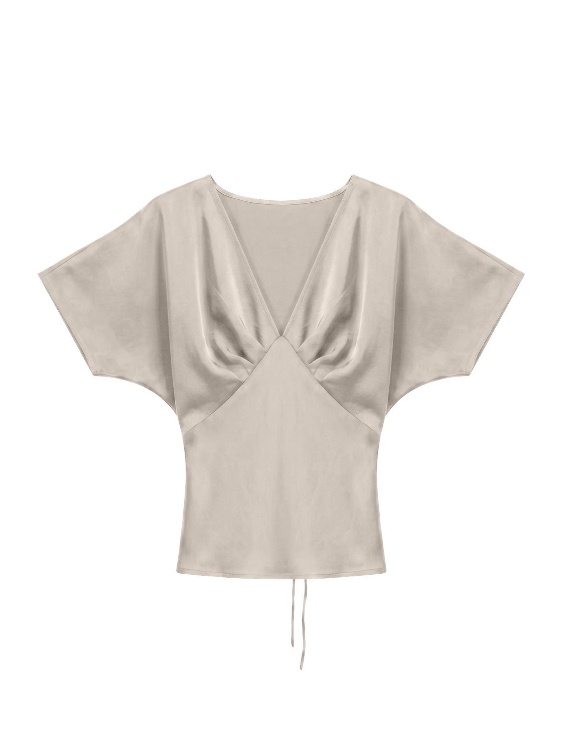 Vmmiro Ss Waist Tie Top Wvn Ret Beige