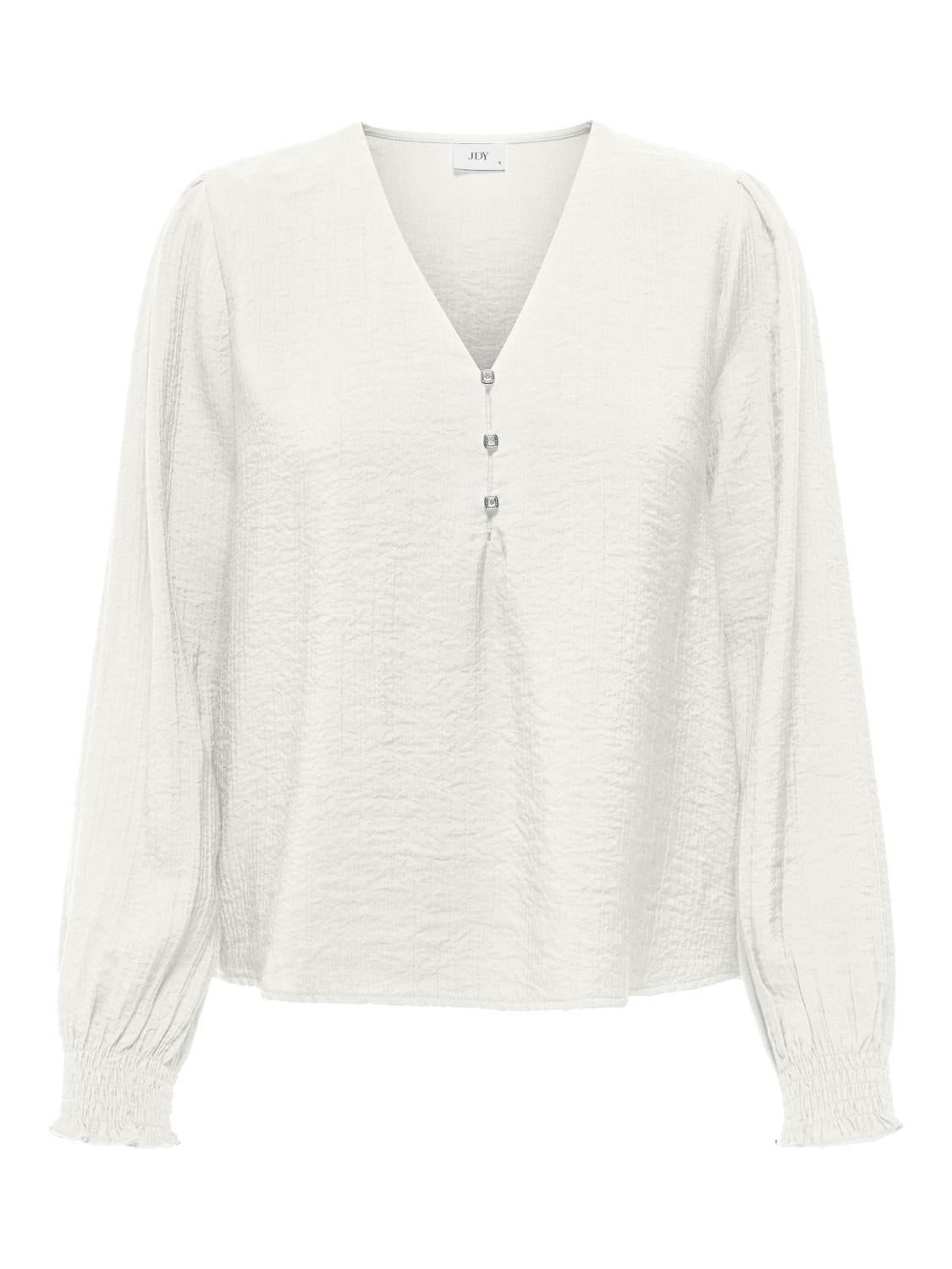 Jdyjulie L/s V-Neck Top Wvn Hvit