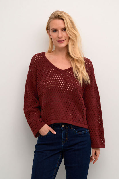 CRWILOW KNIT PULLOVER Brun