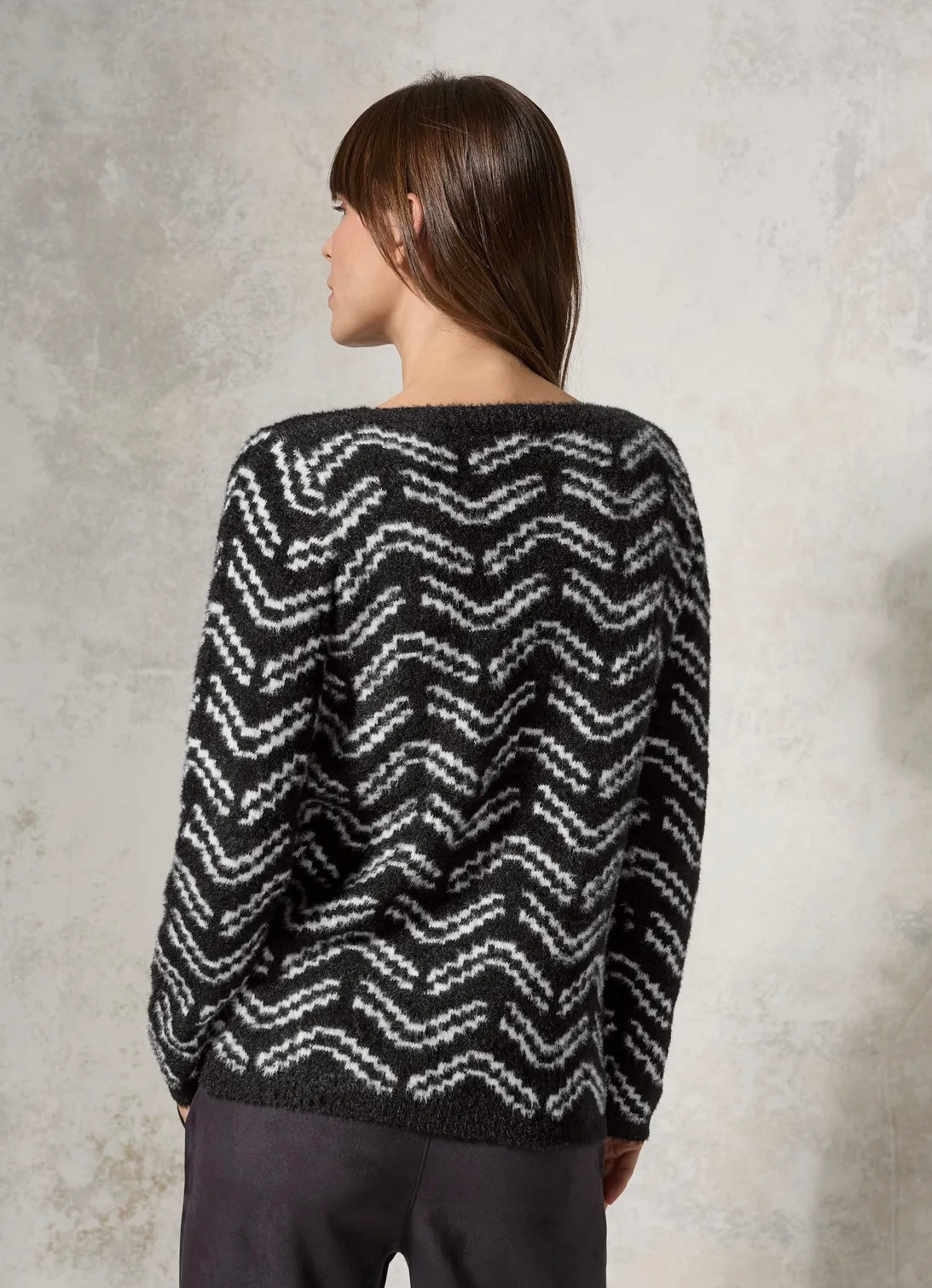 EOS KNITTED JAQUARD PULLOVER Svart