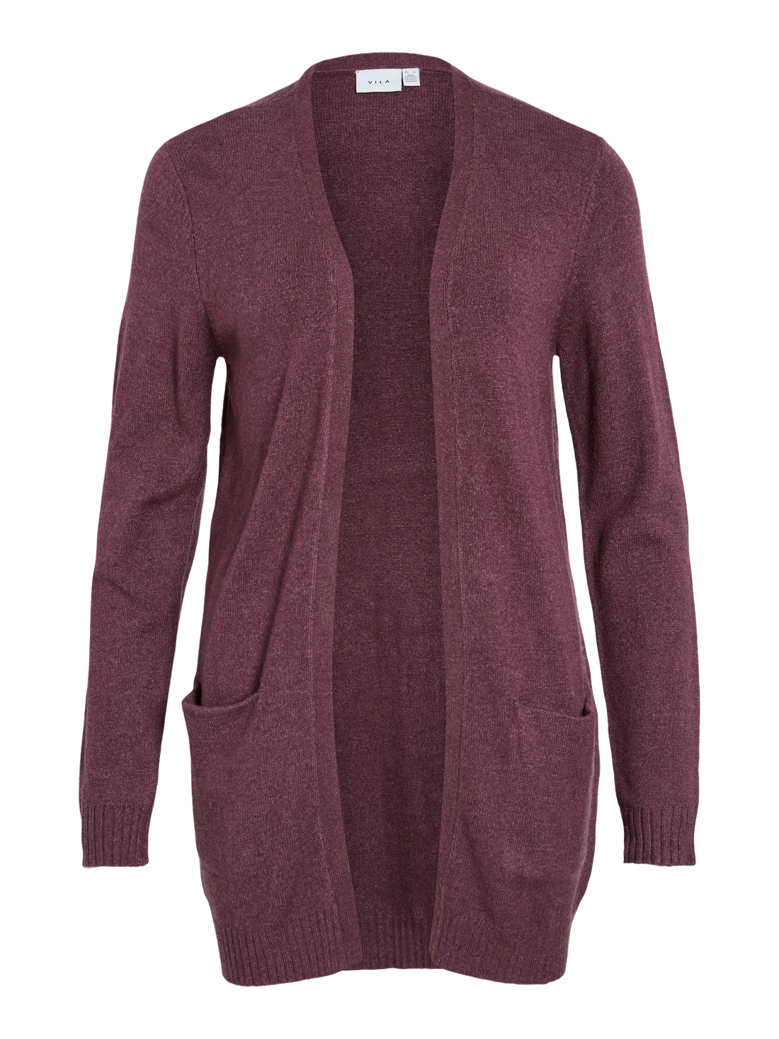 Viril Open L/s Knit Cardigan - Noos Mørkelilla