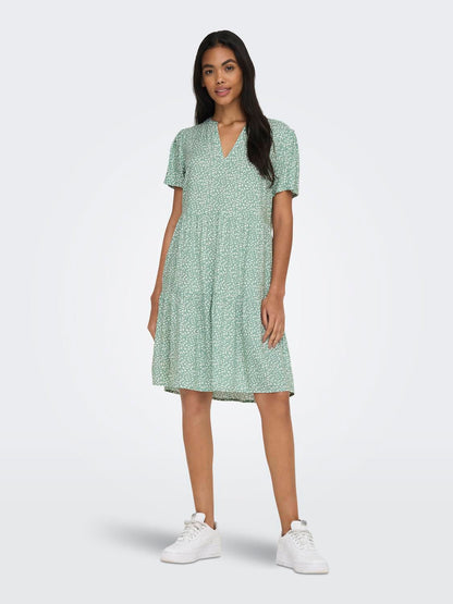 Onlzally S/s Thea Dress Noos Wvn Grønn