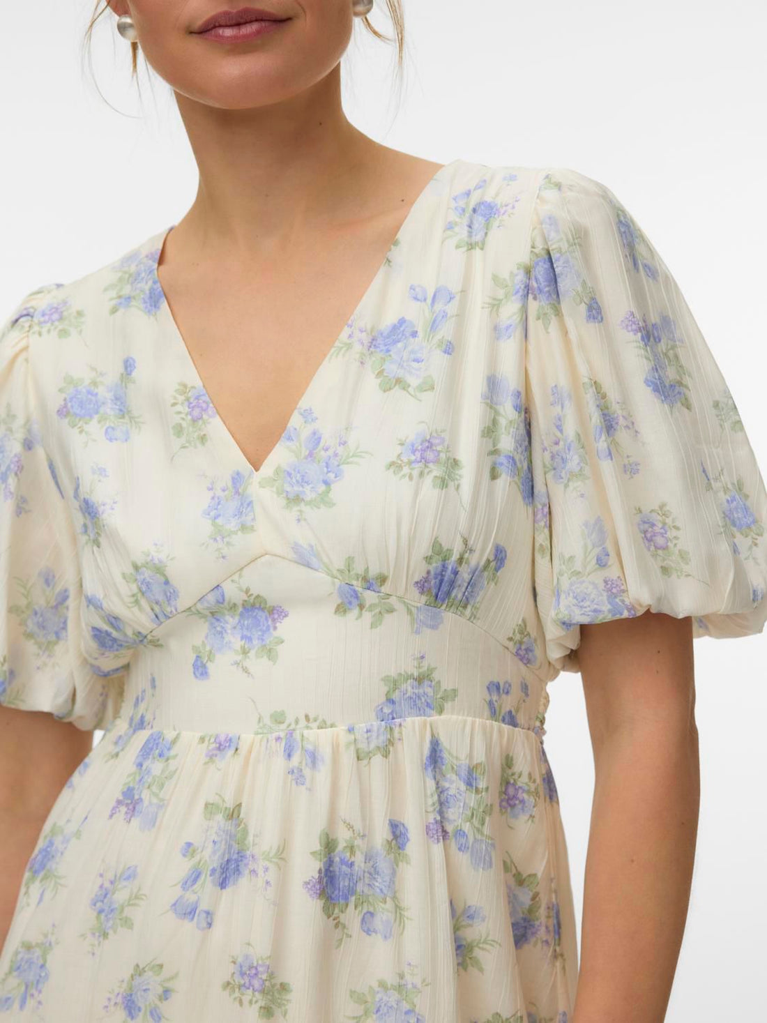 Vmbella 2/4 V-Neck Short Dress Wvn Blå