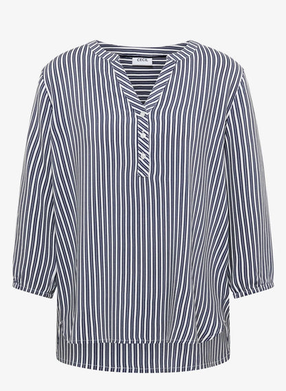 PRINTED stripe blouse Blå