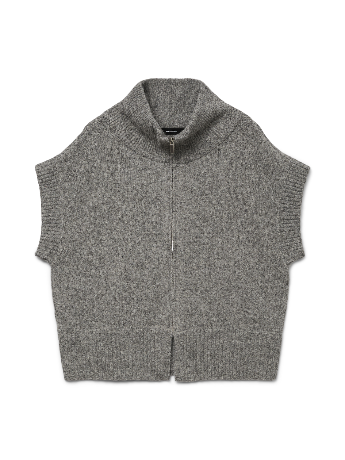 VMBANG SL HIGHNECK ZIPPER VEST BOO Mellomgrå