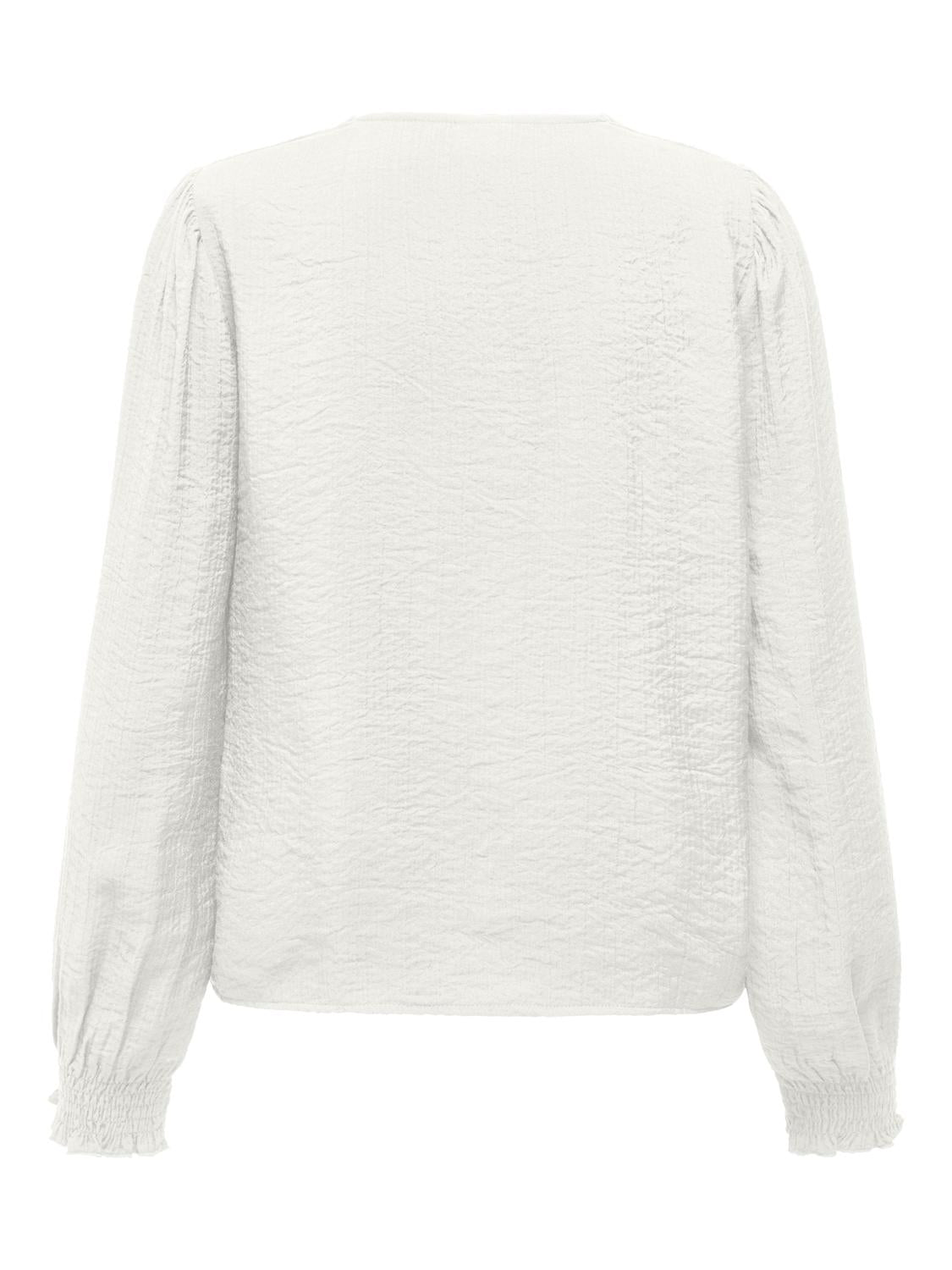 Jdyjulie L/s V-Neck Top Wvn Hvit