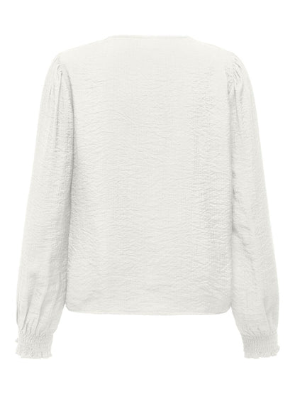 Jdyjulie L/s V-Neck Top Wvn Hvit
