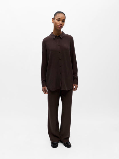 Objsanne L/s Shirt Noos Brun