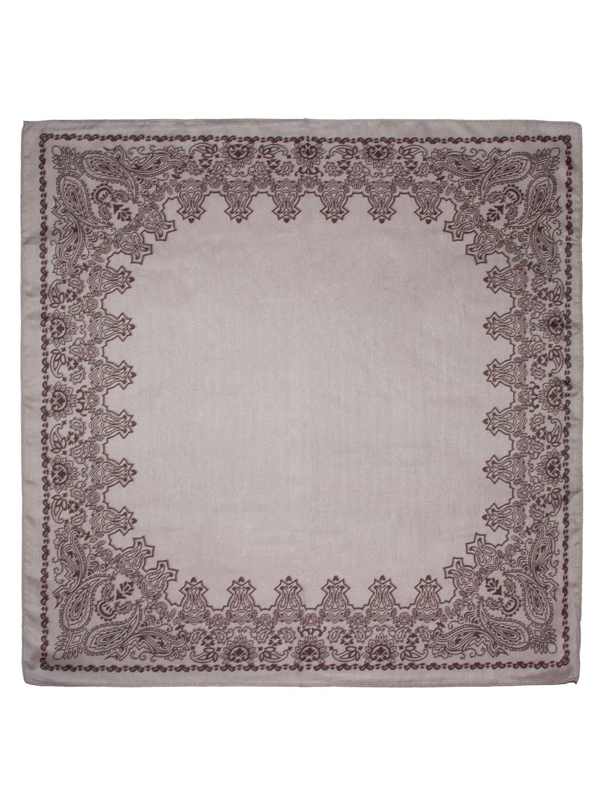 Skjerf M/kant 70x70 Natur