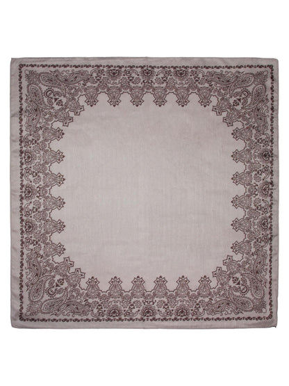 Skjerf M/kant 70x70 Natur
