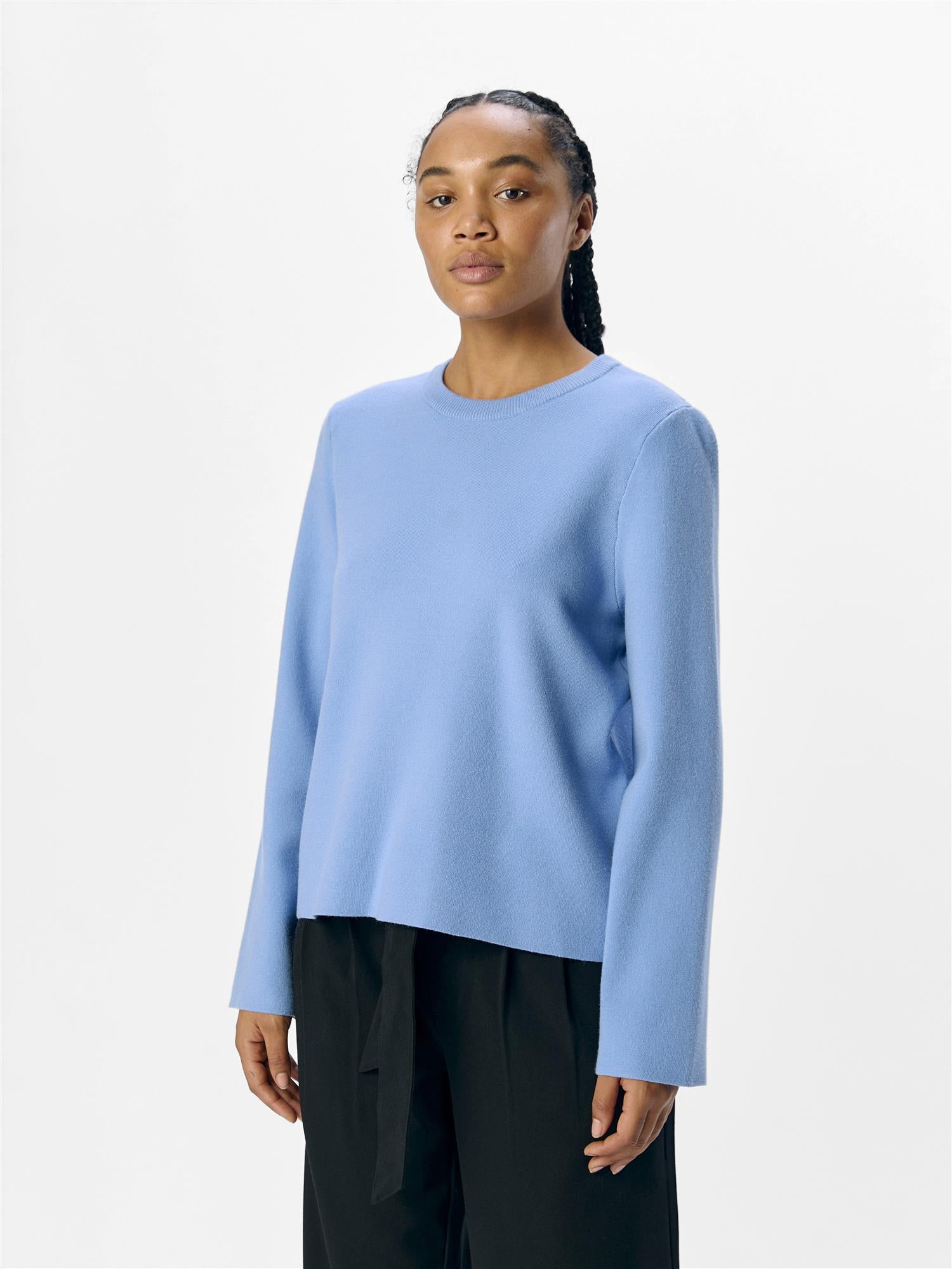 OBJREYNARD SQUARE SLEEVE O-NECK NOOS Blå