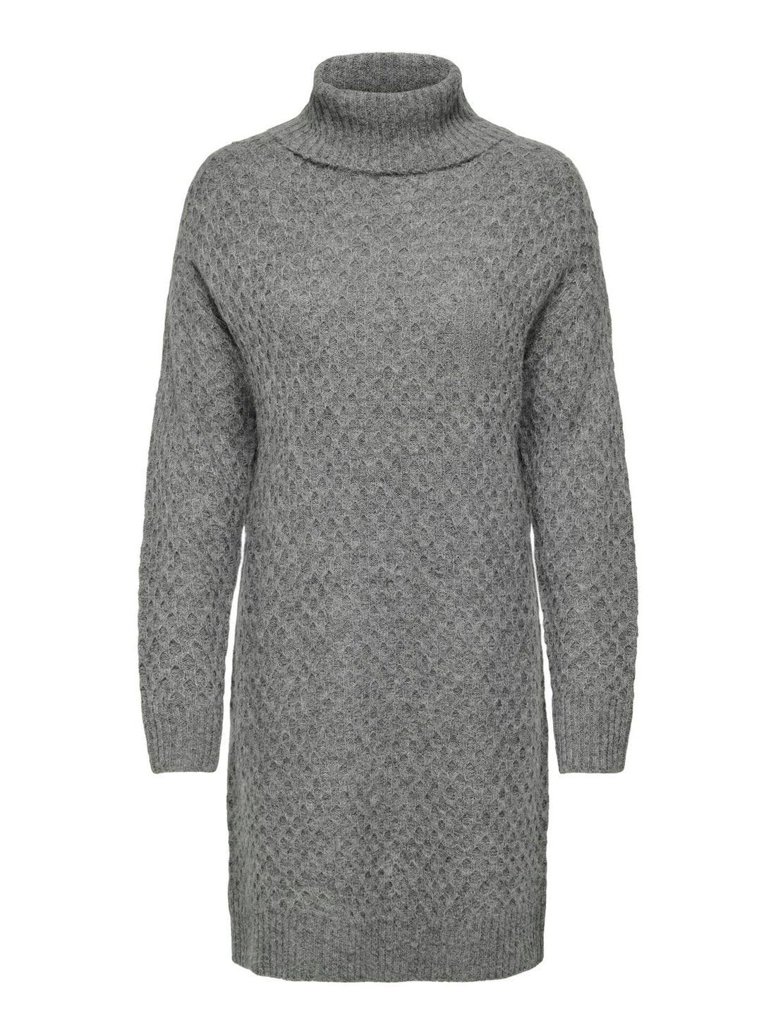 JDYBIGUM L/S COWL NECK DRESS KNT Medium Grey Melange