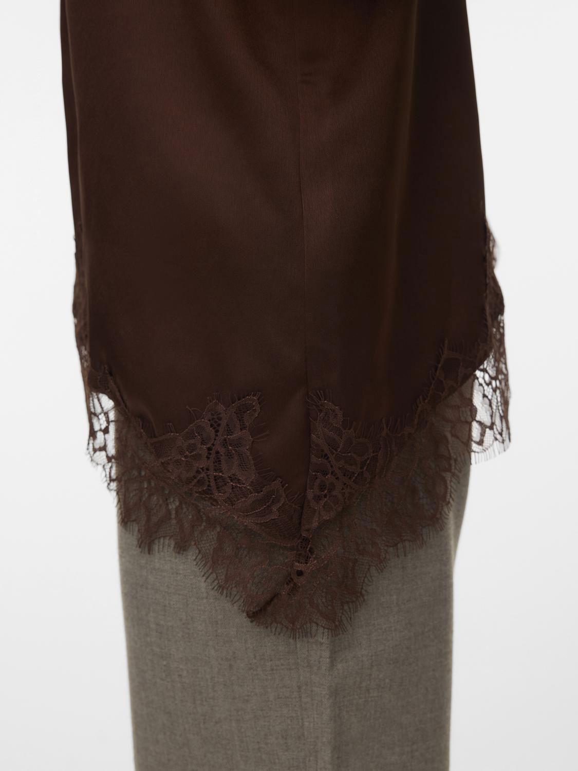 Vmnovi Lace Singlet Wvn Noos Brun