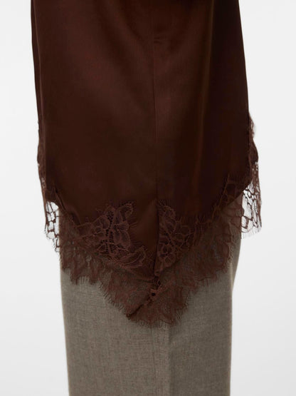 Vmnovi Lace Singlet Wvn Noos Brun
