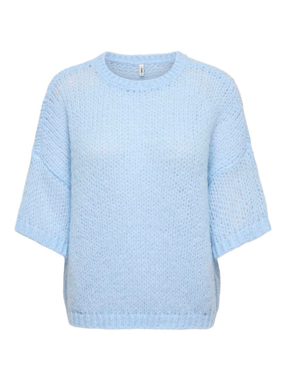 Onlnordic Ss Loose O-Neck Cs Knt Blå