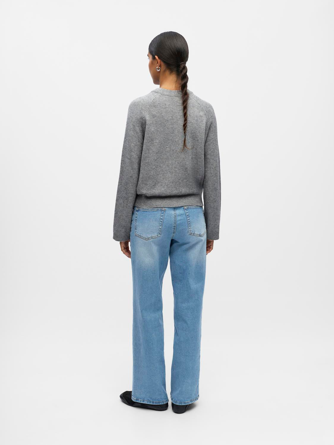 Objlaney Rubin Ls Pullover Noos Mellomgrå