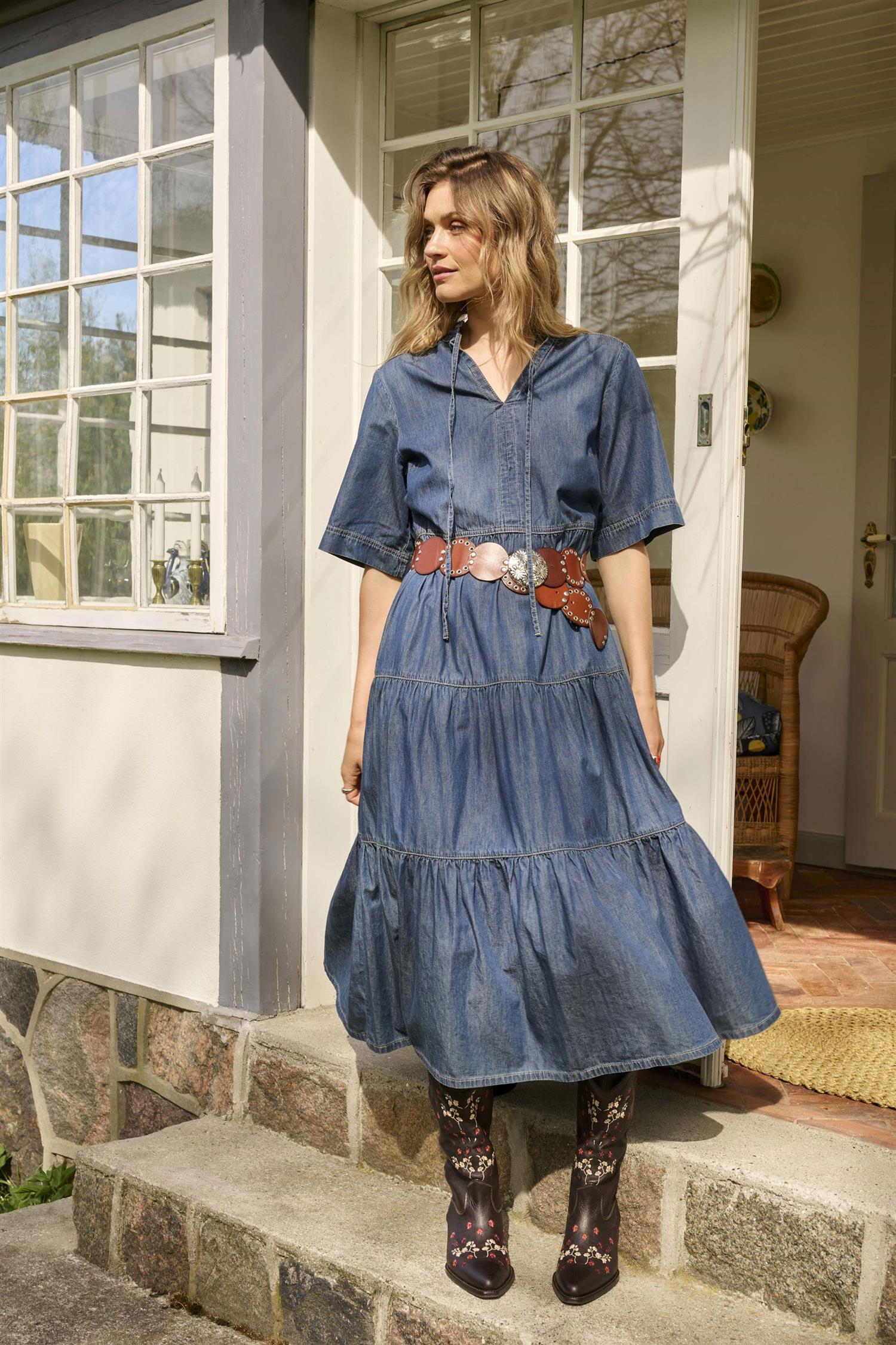 Crwinnie Denim Dress Blå
