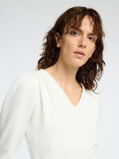 SLFFENJA LS V-NECK TOP Snow White