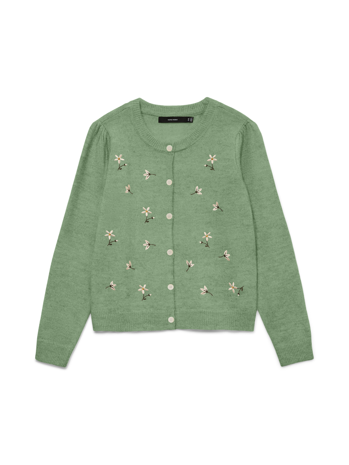 Vmfiorella Emb Ls O-Neck Short Card Boo Grønn