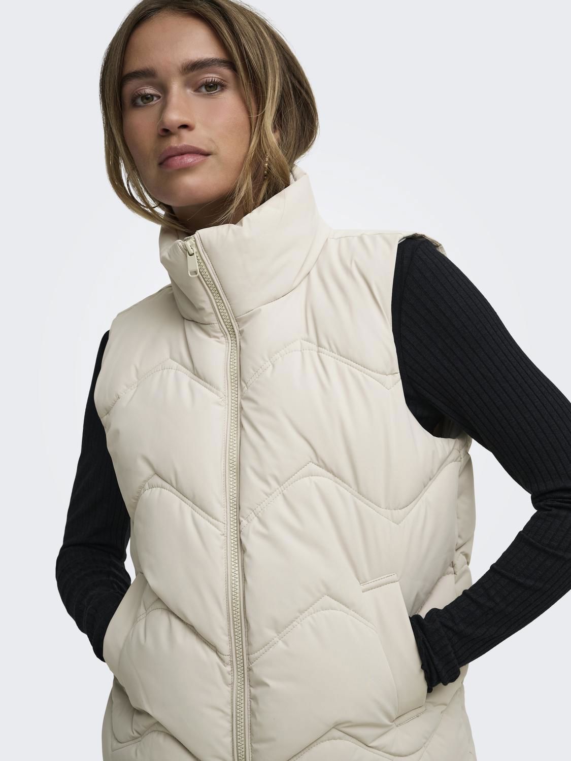 Jdypower Short Waistcoat Otw Hab Grå