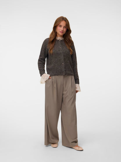 Vmnovah Ls O-Neck Button Cardi Ga Noos Brun