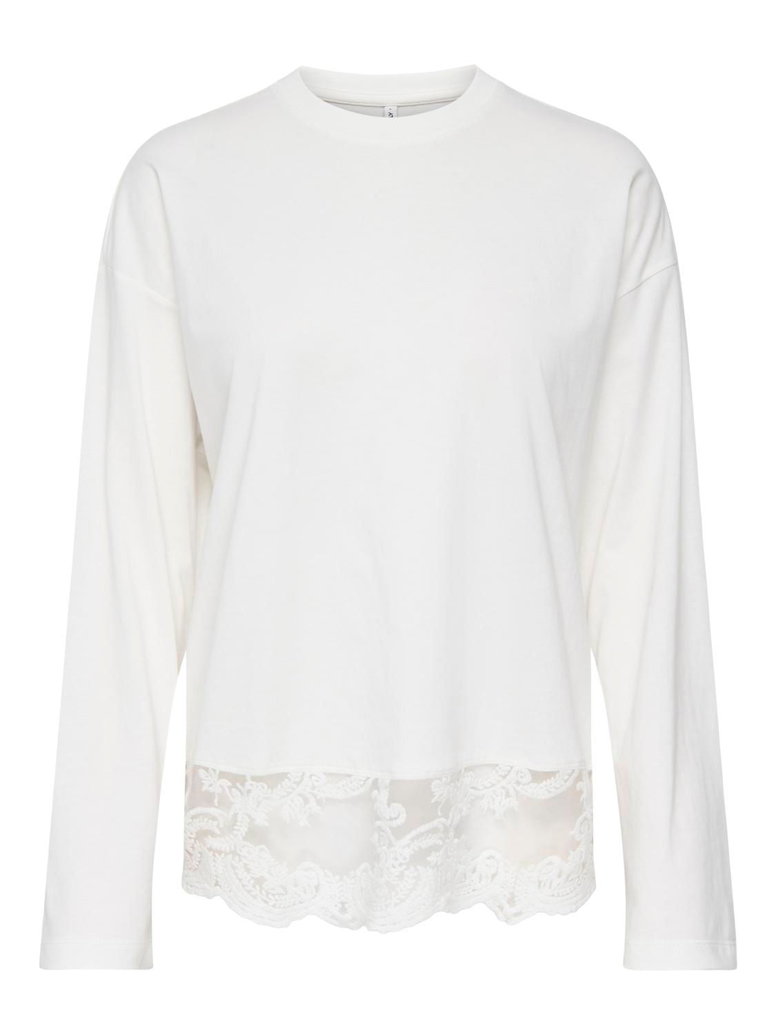Onlvivvi L/s Lace Bottom Jrs Noos Hvit