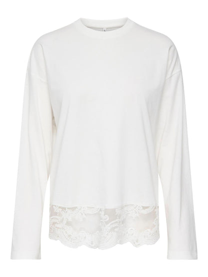 Onlvivvi L/s Lace Bottom Jrs Noos Hvit