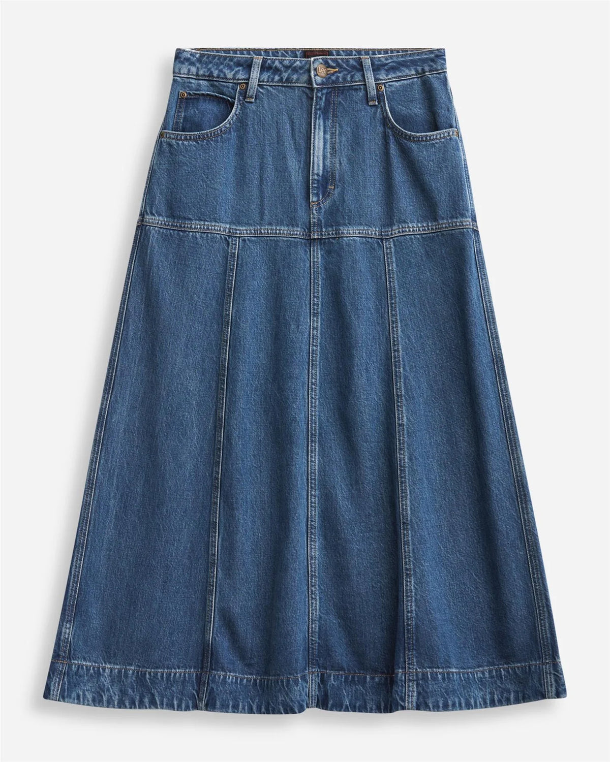 Seamed midi skirt