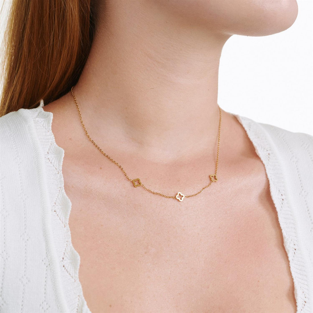 Jenna - Clover Necklace Stainless Steel Gull