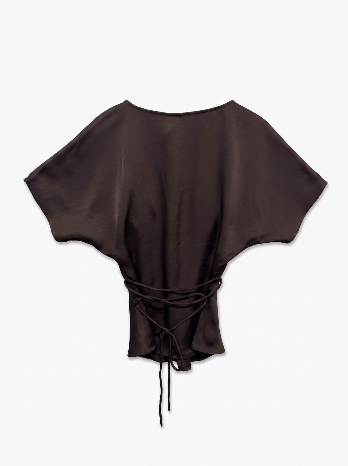 Vmmiro Ss Waist Tie Top Wvn Ret Brun